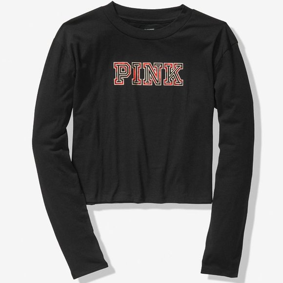 Victoria's Secret PINK Long Sleeve Crop Tee NWT - Picture 1 of 1
